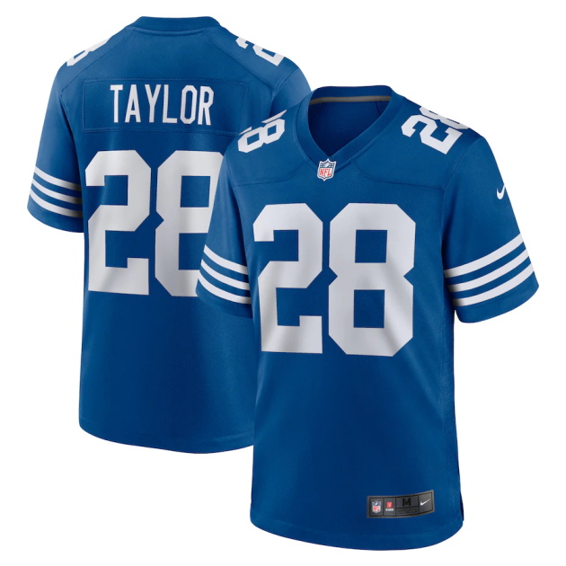 mens nike jonathan taylor royal indianapolis colts game player jersey